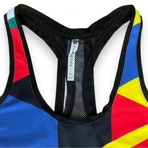 Fabletics Tank Top CrossFit Mosa Global Print Geometric Run Yoga Women’s Medium - Picture 3 of 7